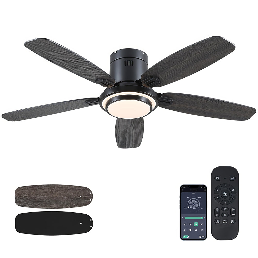 50" Smart Ceiling Fan w/Light, APP+Remote, Reversible DC Motor, Nickel