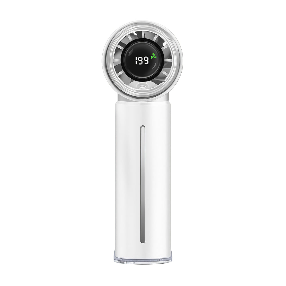 Handheld Misting Fan w/199 Speeds, 5000mAh Power Bank, Digital Display
