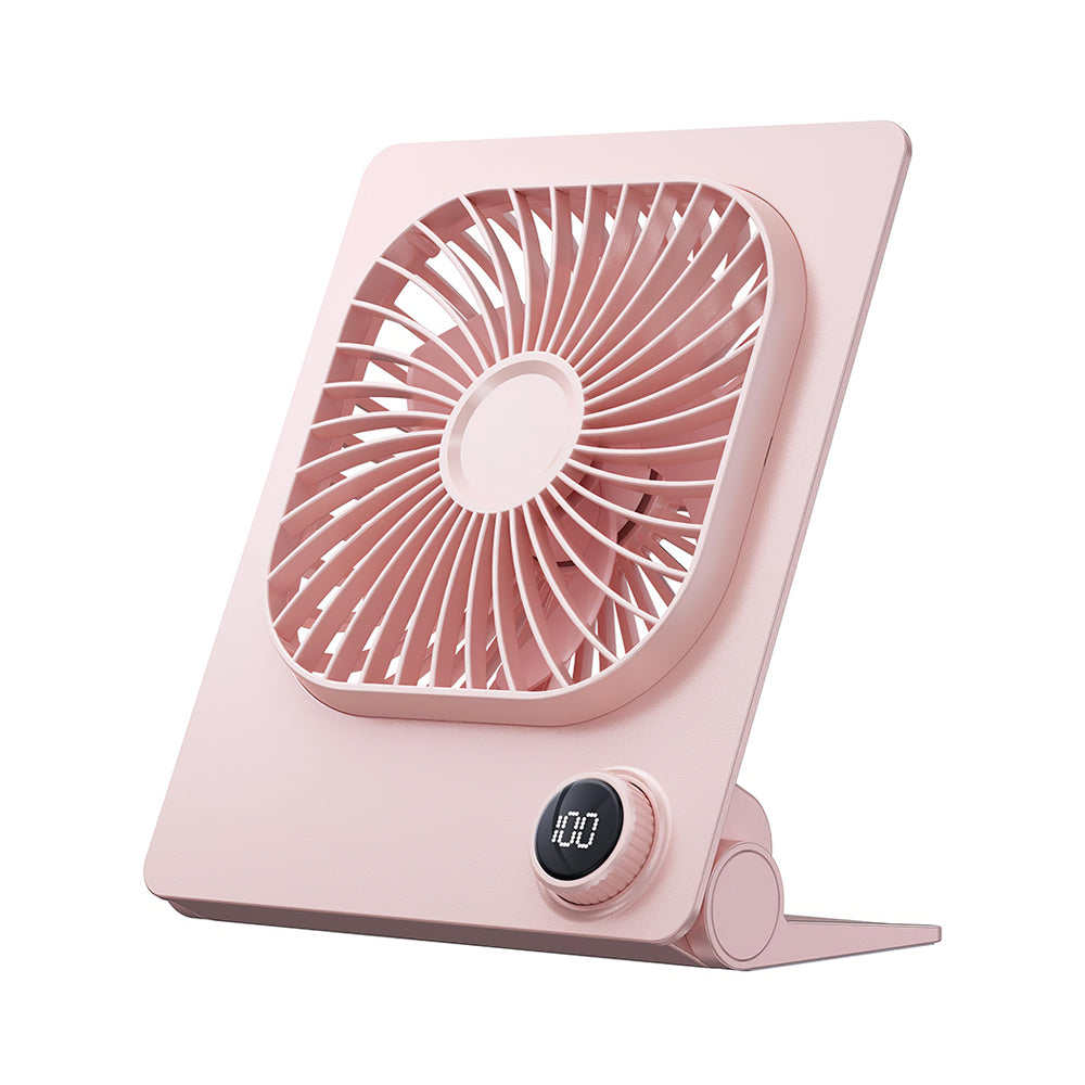 6.6" Desk Fan w/100 Speeds, Digital Display, 5000mAh, Foldable