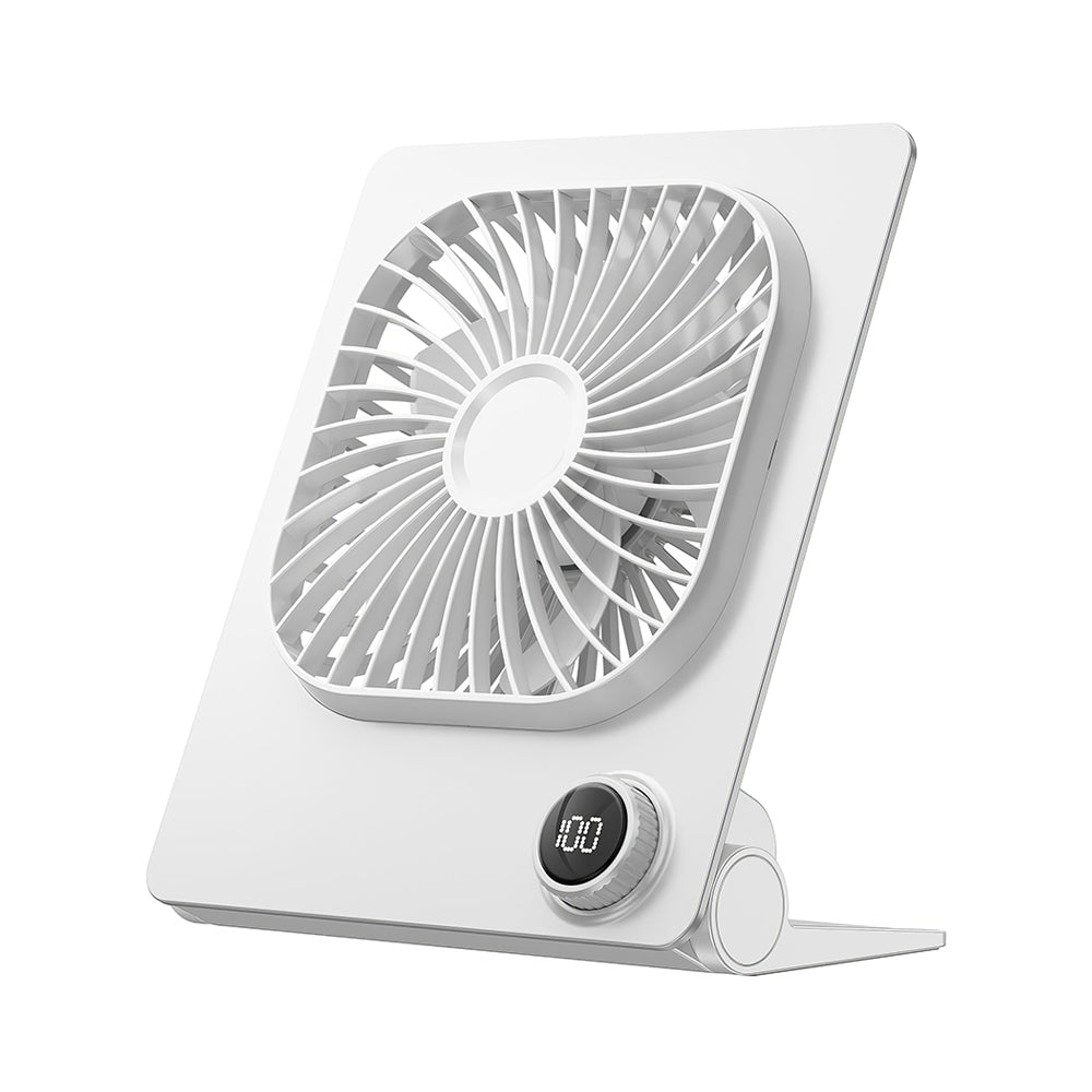 6.6" Desk Fan w/100 Speeds, Digital Display, 5000mAh, Foldable
