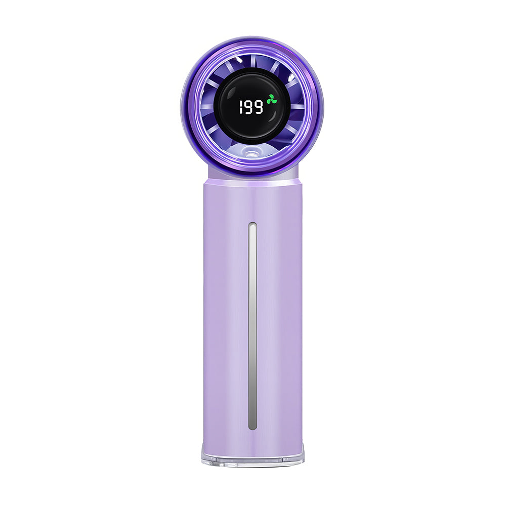 Handheld Misting Fan w/199 Speeds, 5000mAh Power Bank, Digital Display