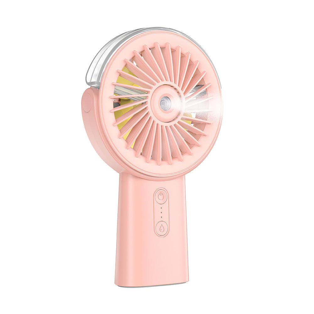Handheld Misting Fan w/4000mAh Power Bank, 90° Rotatable, 3 Speeds - Blue