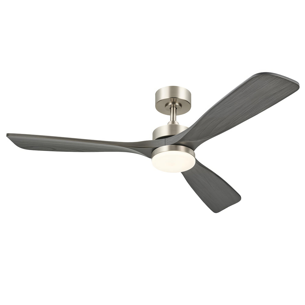52" Indoor/Outdoor Ceiling Fan w/Light & Remote, 6-Speed, Walnut