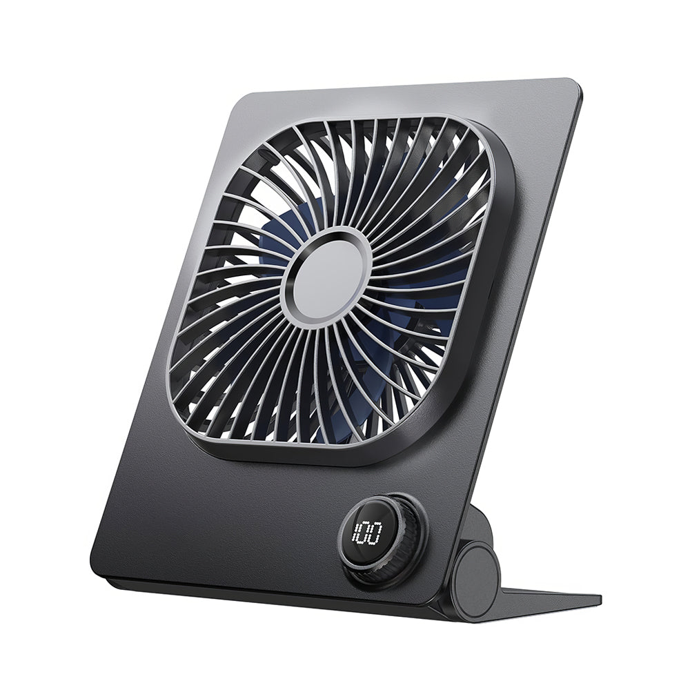 6.6" Desk Fan w/100 Speeds, Digital Display, 5000mAh, Foldable