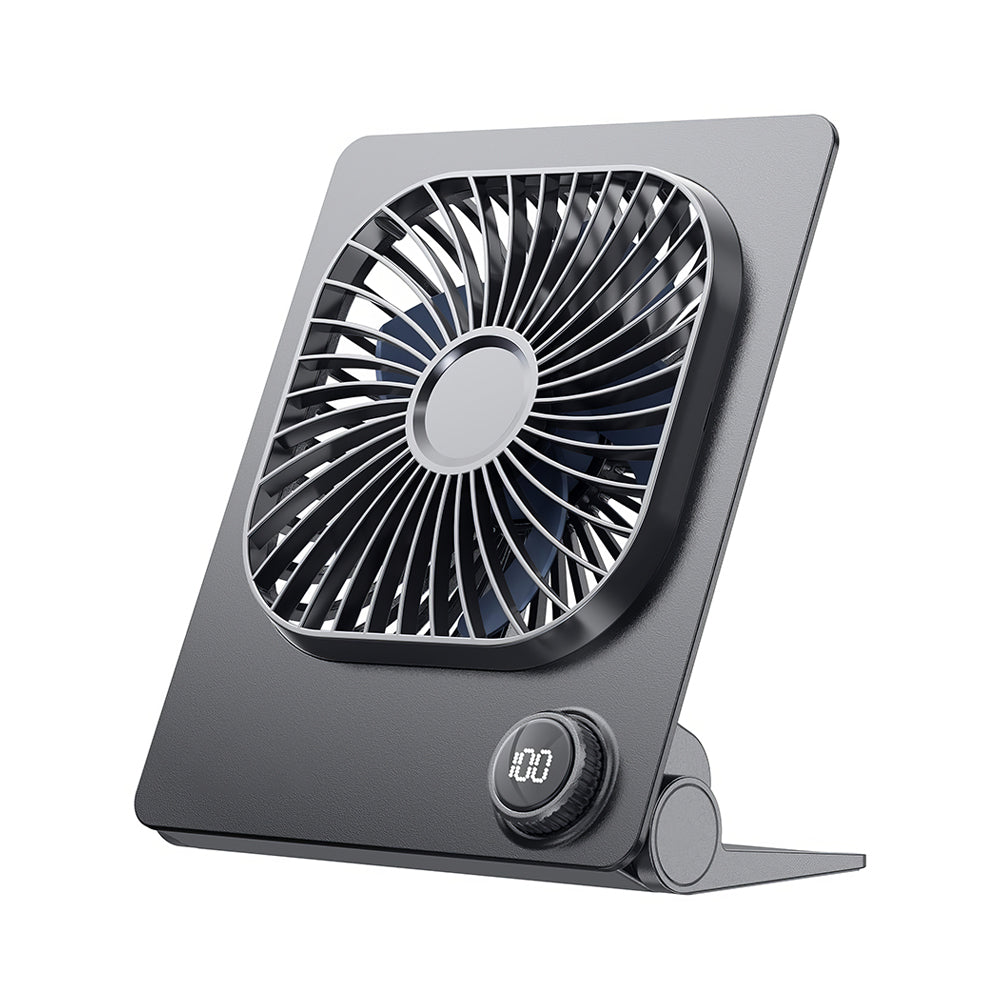 6.6" Desk Fan w/100 Speeds, Digital Display, 5000mAh, Foldable