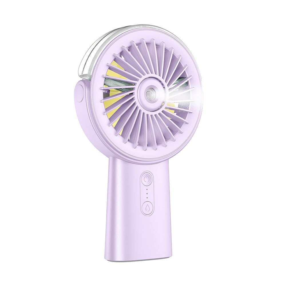 Handheld Misting Fan w/4000mAh Power Bank, 90° Rotatable, 3 Speeds - Blue