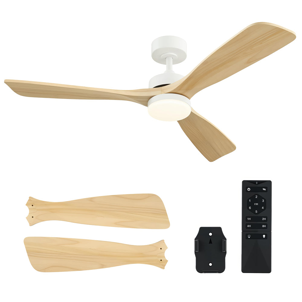 52" Indoor/Outdoor Ceiling Fan w/Light & Remote, 6-Speed, Walnut