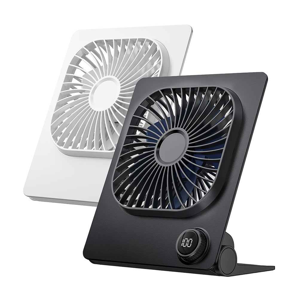 6.6" Desk Fan w/100 Speeds, Digital Display, 5000mAh, Foldable