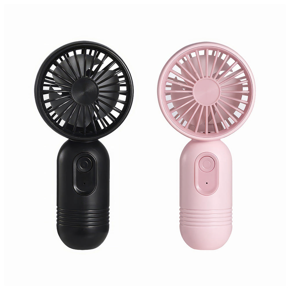 3 Pack Mini USB Fans: Cute Handheld 3-Speed Rechargeable Fans - Black/Pink/Purple