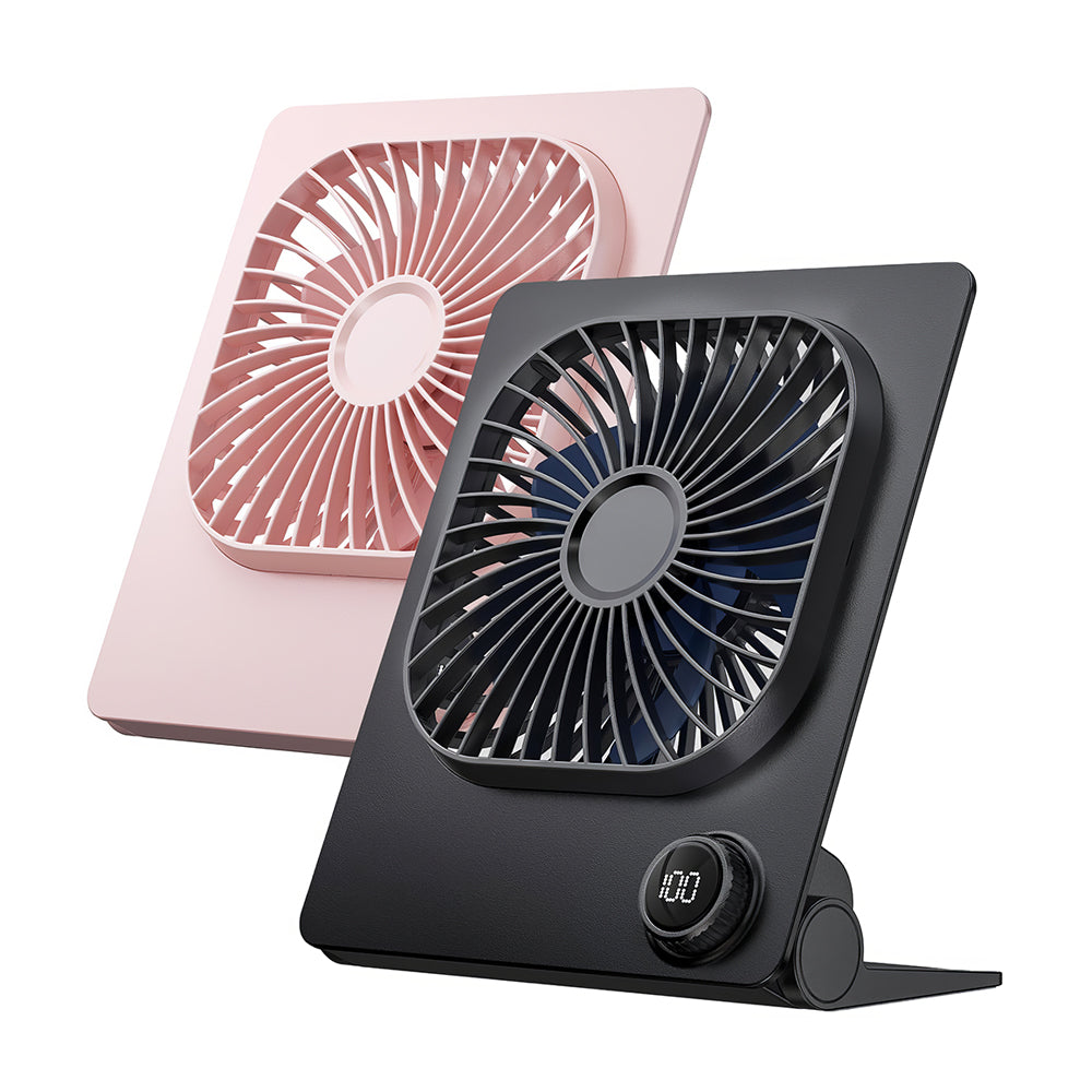6.6" Desk Fan w/100 Speeds, Digital Display, 5000mAh, Foldable