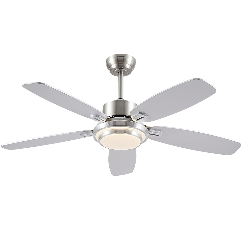 50" Smart Ceiling Fan w/Light, APP+Remote, Reversible DC Motor, Nickel