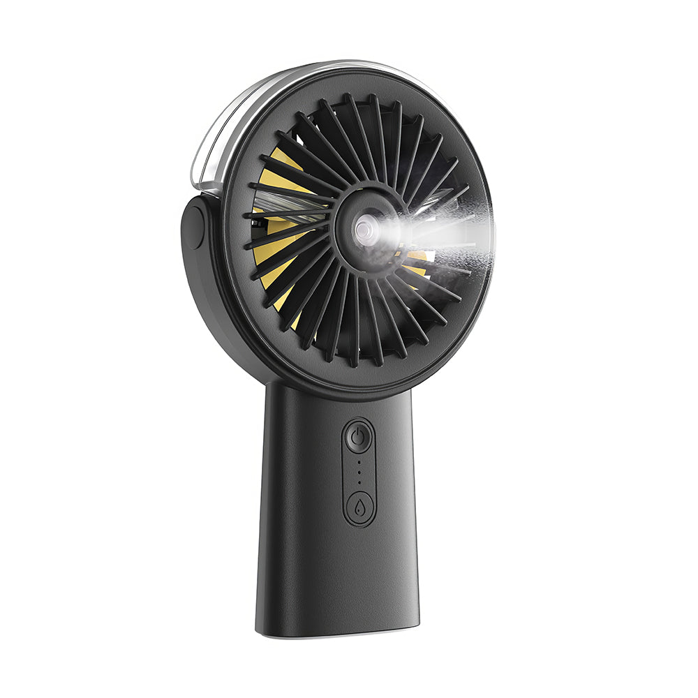 Handheld Misting Fan w/4000mAh Power Bank, 90° Rotatable, 3 Speeds - Blue