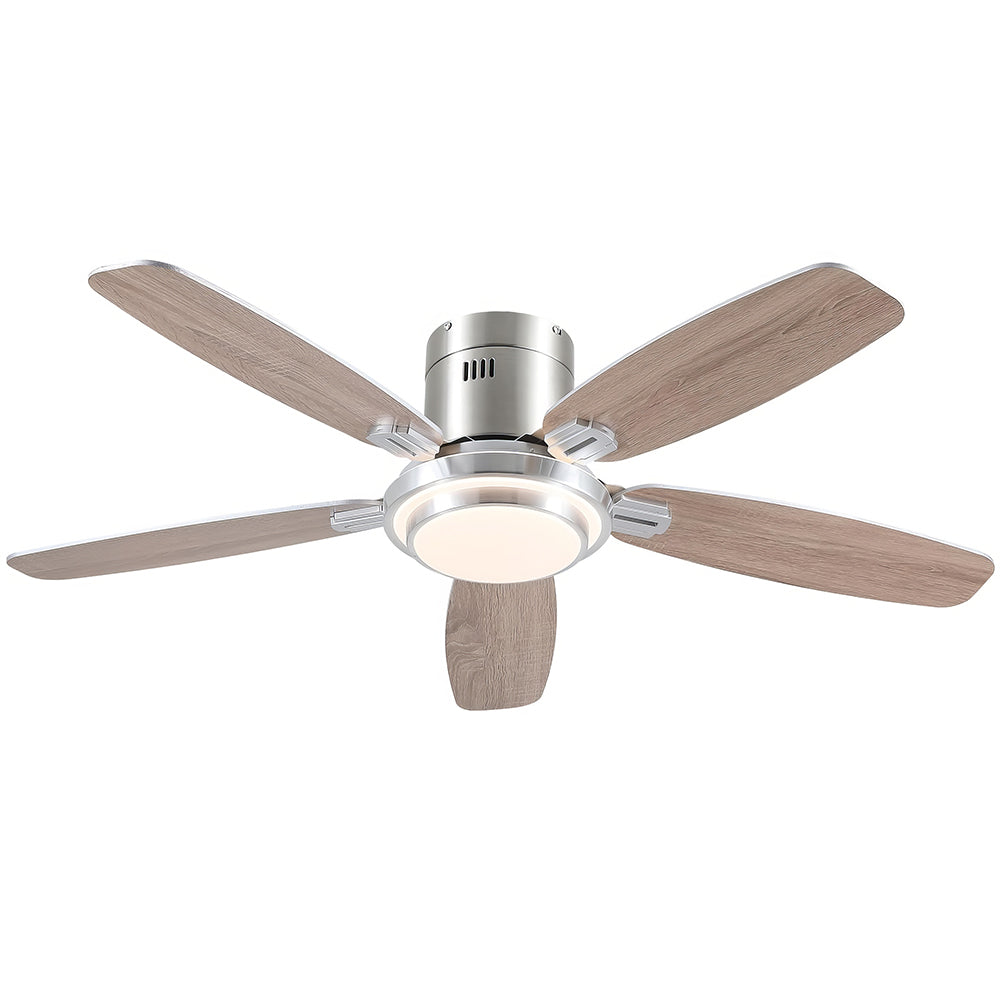 50" Smart Ceiling Fan w/Light, APP+Remote, Reversible DC Motor, Nickel
