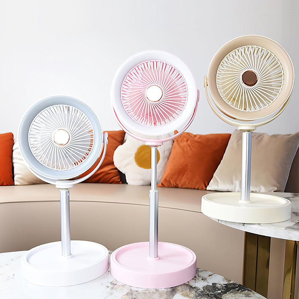 Portable Rechargeable 7.1" Stand Fan w/USB-C, Adjustable Height 15-32", 3 Speeds