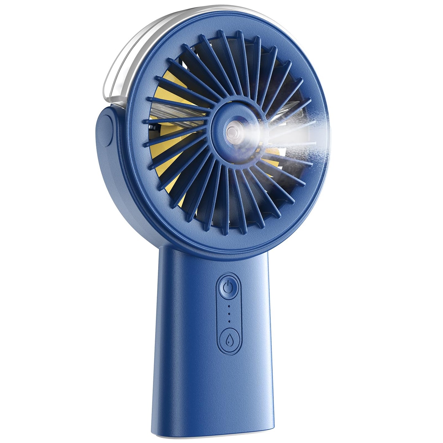 Handheld Misting Fan w/4000mAh Power Bank, 90° Rotatable, 3 Speeds - Blue