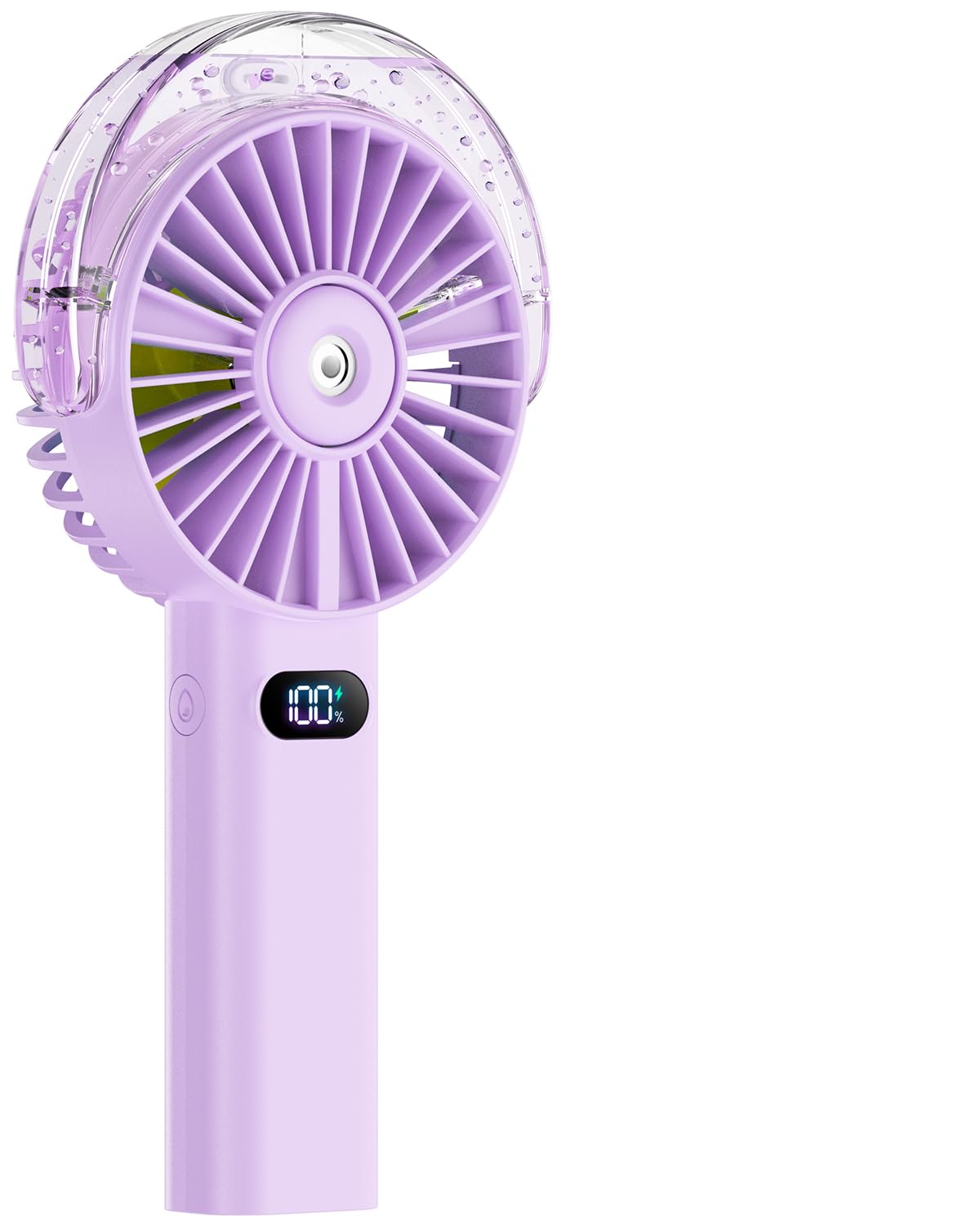 Handheld Misting Fan w/4000mAh, 4 Speeds & LED Display - Beach Travel Essential