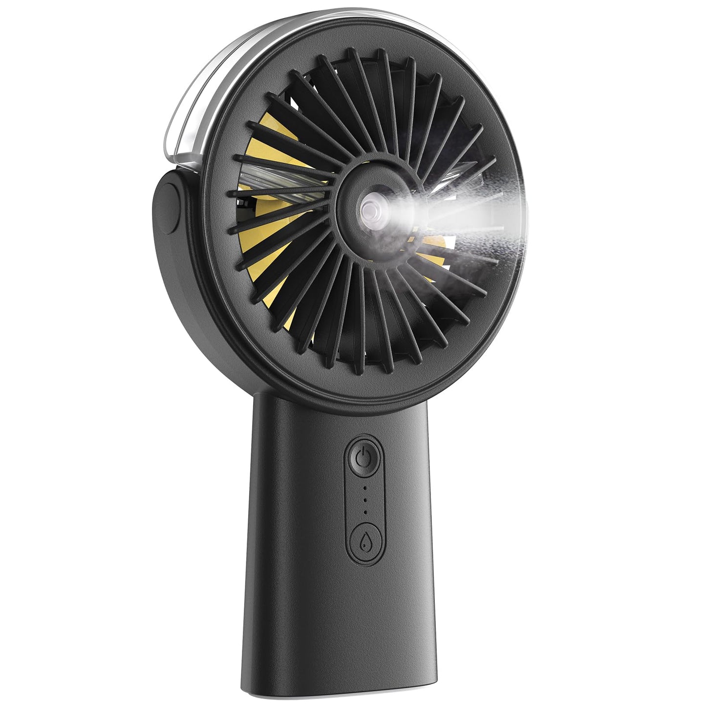 Handheld Misting Fan w/4000mAh Power Bank, 90° Rotatable, 3 Speeds - Blue
