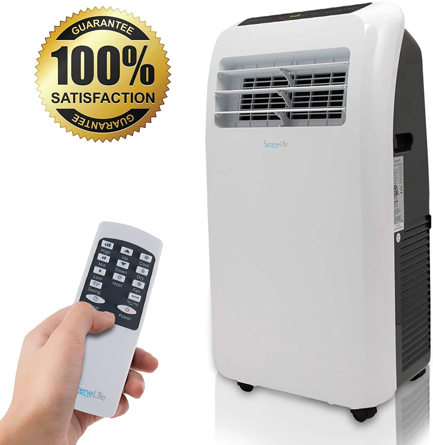10000 BTU Portable Air Conditioner 9000 BTU Heater 4in1 AC Unit with Builtin Dehumidifier Fan Modes Remote Control Complete Window Exhaust Kit for Rooms Up to 350 Sq Ft