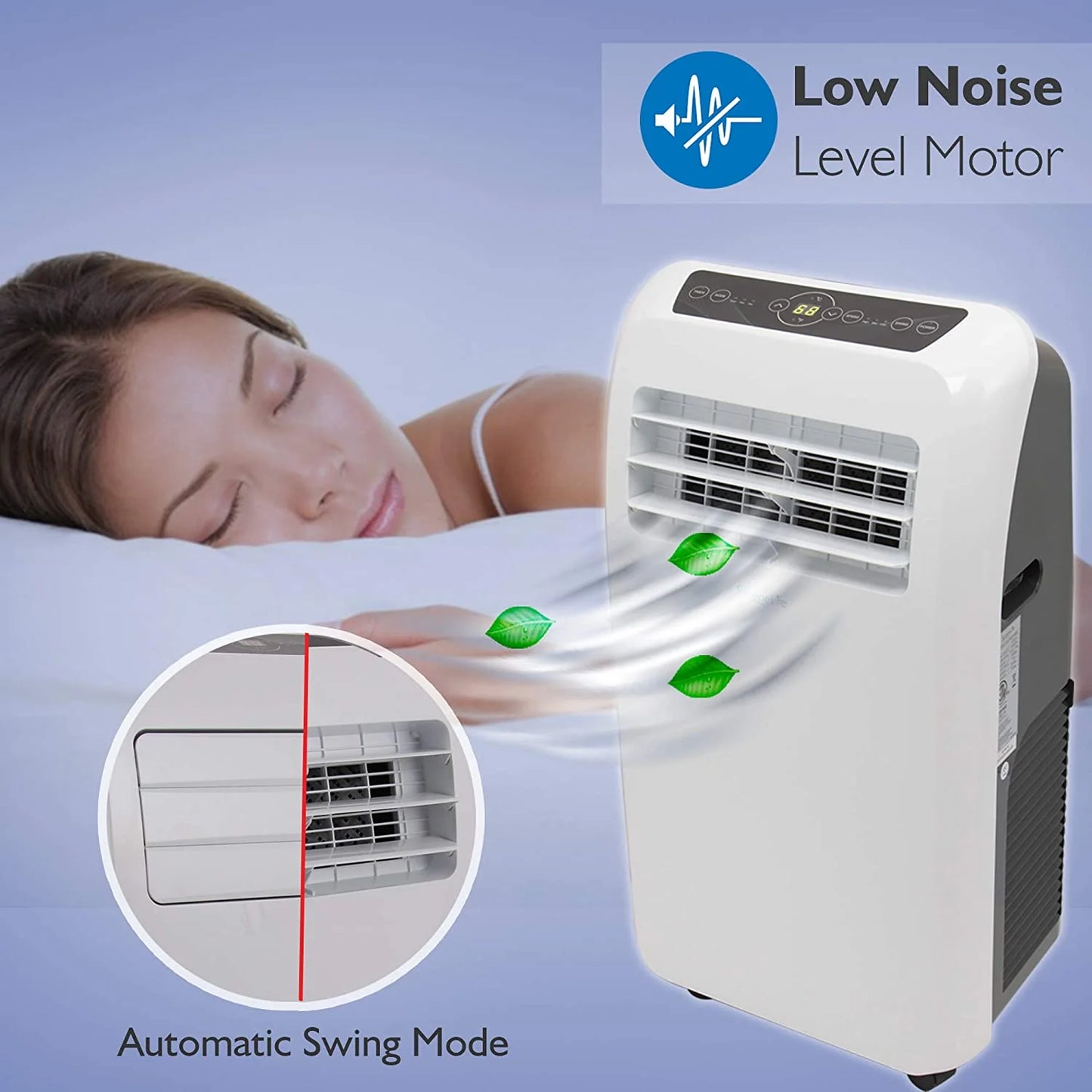 10000 BTU Portable Air Conditioner 9000 BTU Heater 4in1 AC Unit with Builtin Dehumidifier Fan Modes Remote Control Complete Window Exhaust Kit for Rooms Up to 350 Sq Ft