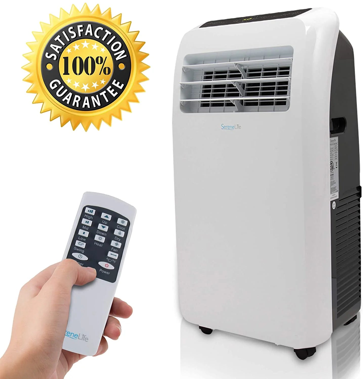 10000 BTU Portable Air Conditioner 9000 BTU Heater 4in1 AC Unit with Builtin Dehumidifier Fan Modes Remote Control Complete Window Exhaust Kit for Rooms Up to 350 Sq Ft