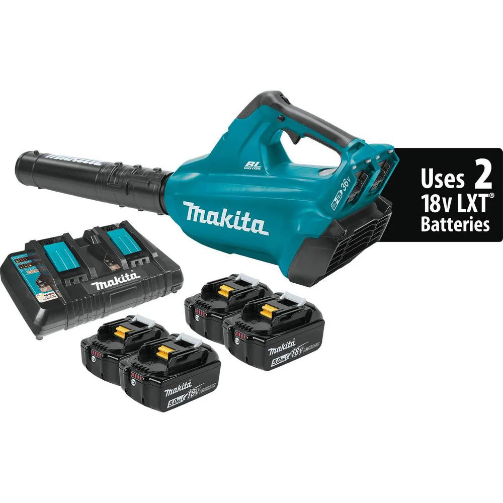 120 MPH 473 CFM 18-Volt x2 (36-Volt) LXT Lithium-Ion Brushless Cordless Blower Kit with Four 5.0 Ah Batteries