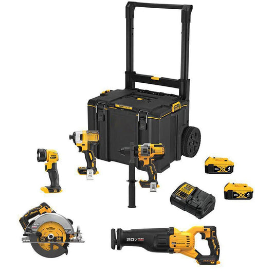 20V MAX Lithium-Ion Cordless Brushless 5 Tool Combo Kit with (2) 4.0Ah Batteries and Charger DCKTS599M2
