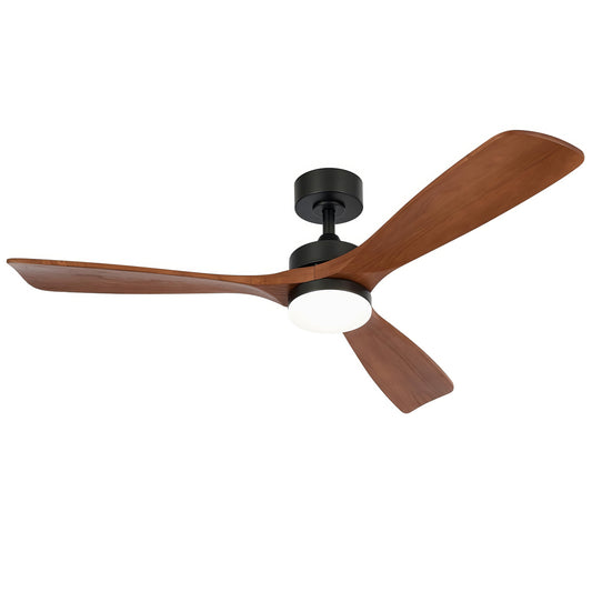 52" Indoor/Outdoor Ceiling Fan w/Light & Remote, 6-Speed, Walnut