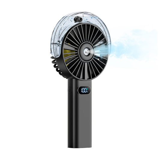 Handheld Misting Fan w/4000mAh, 4 Speeds & LED Display - Beach Travel Essential