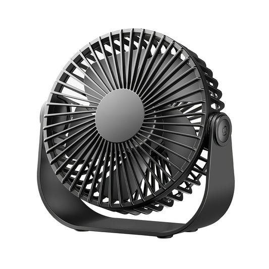 5.5" USB Desk Fan w/3 Speeds, 90° Tilt, Quiet Personal Fan for Office Travel Black