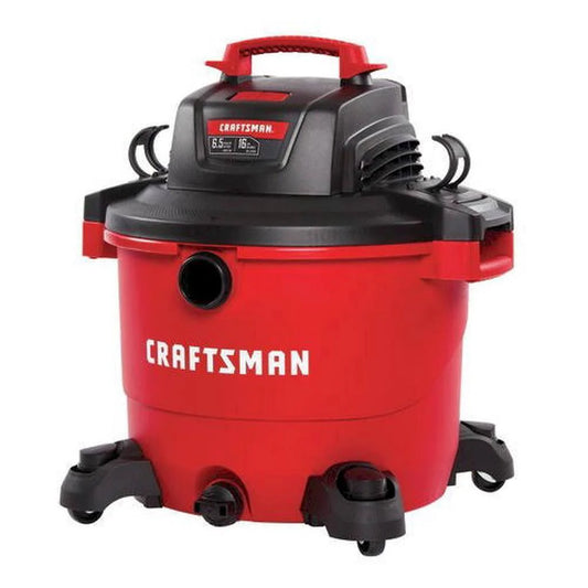 16 Gallon 6.5 Peak Wet/Dry VAC, Shop Vacuum with Attachments