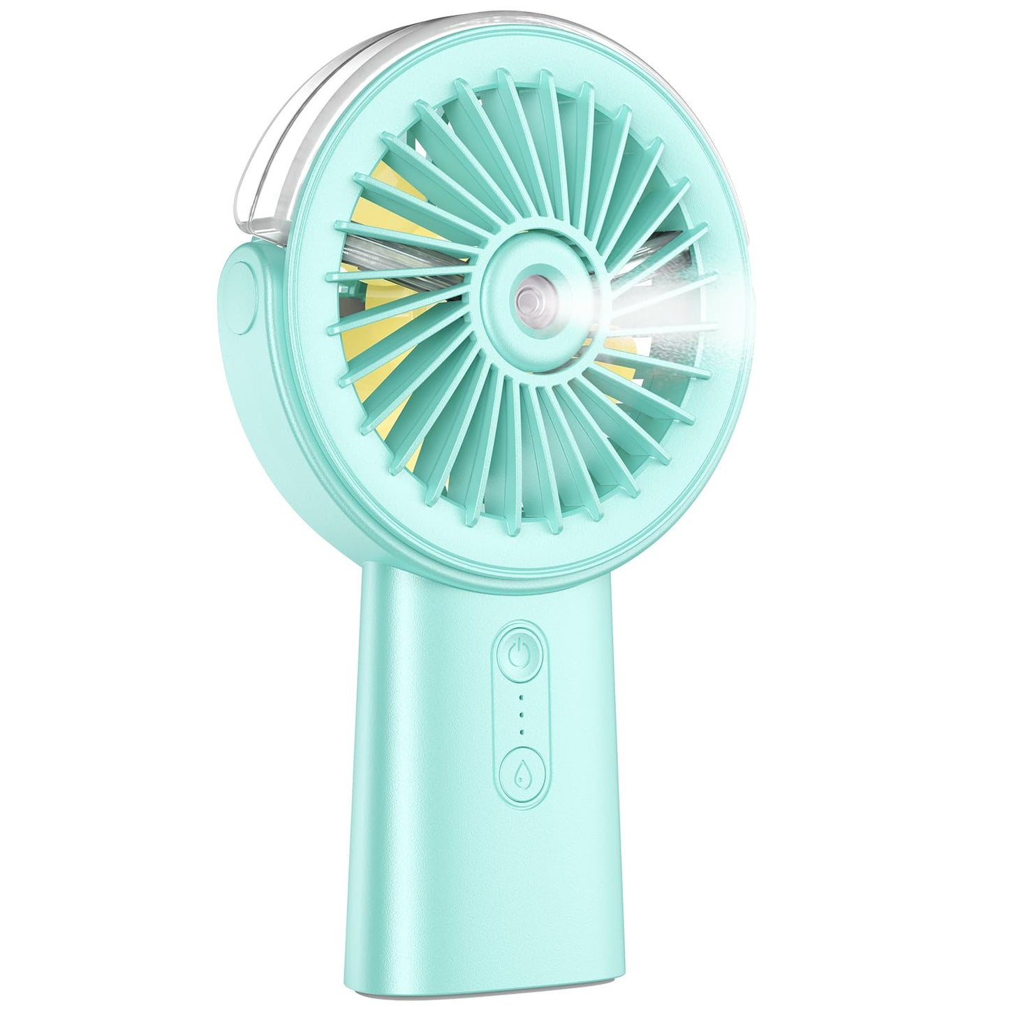 Handheld Misting Fan w/4000mAh Power Bank, 90° Rotatable, 3 Speeds - Blue
