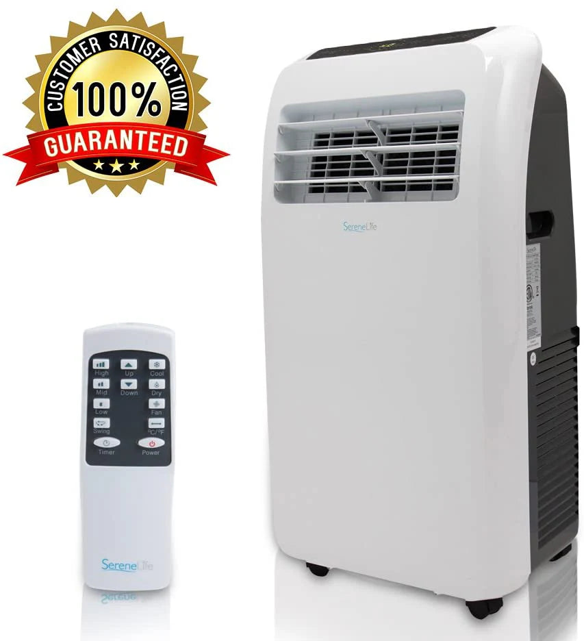 10000 BTU Portable Air Conditioner 9000 BTU Heater 4in1 AC Unit with Builtin Dehumidifier Fan Modes Remote Control Complete Window Exhaust Kit for Rooms Up to 350 Sq Ft